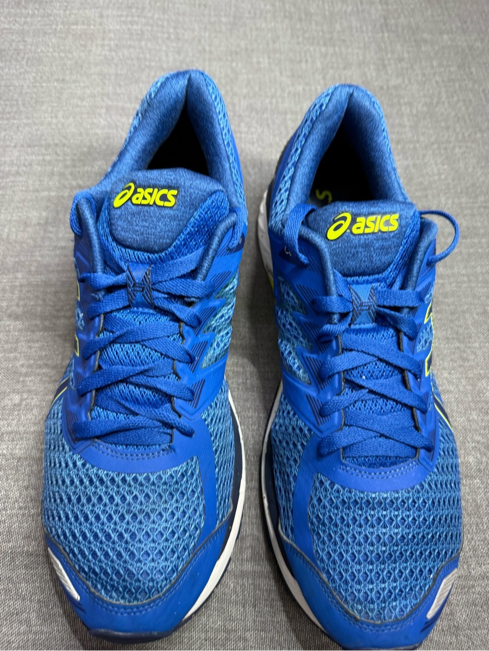 Asics Men’s Royal Blue Athletic Running Shoes with Neon Accents